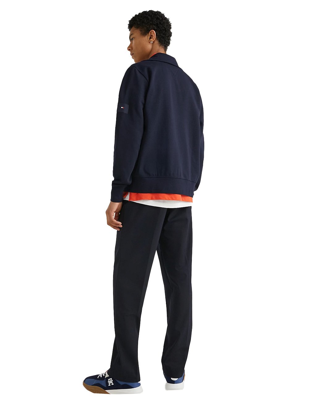 Moletom Tommy Hilfiger Masculina Badged Graphic Zip Through Azul Marinho