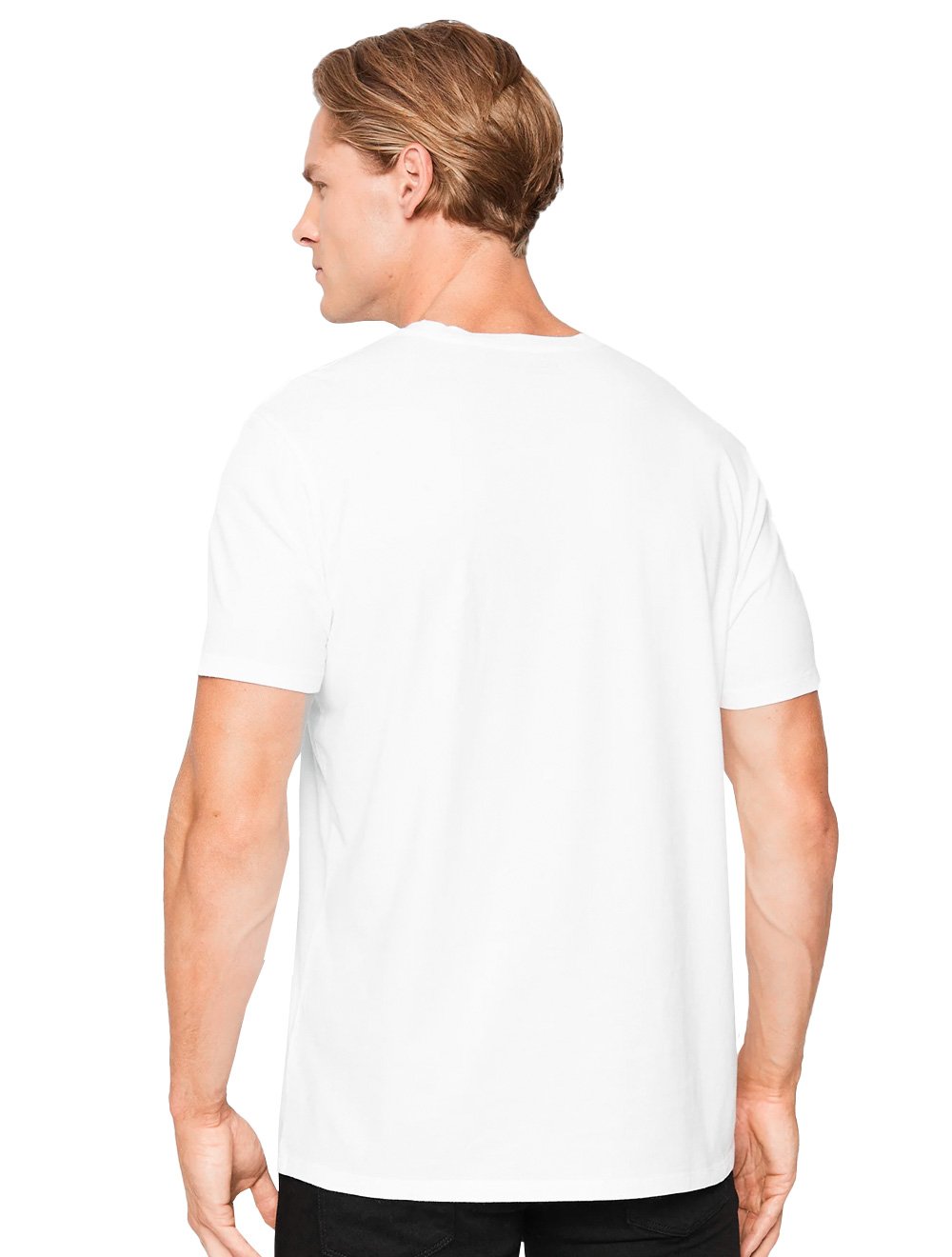 Camiseta Guess Masculina Full Navy Logo Print Branca