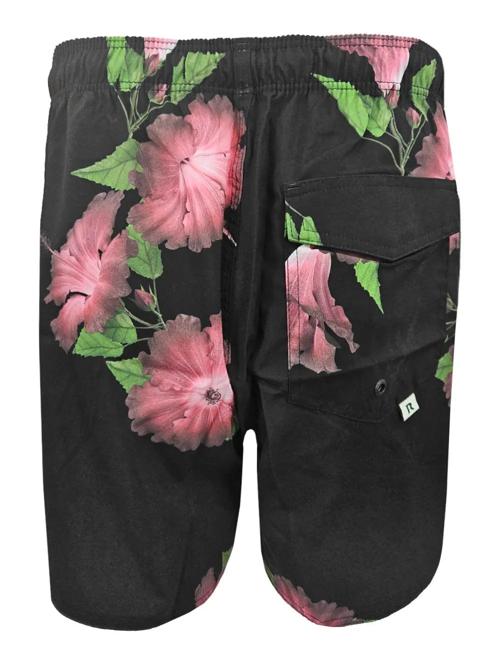 Short Reserva D'Água Beachwear Hibiscos Preto