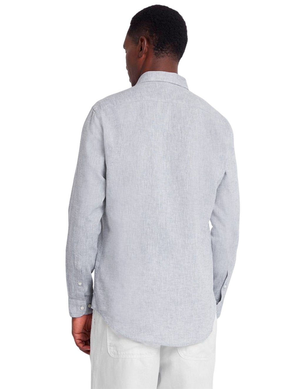 Camisa Aramis Masculina Slim Linho Algodão Ice Cinza Mescla