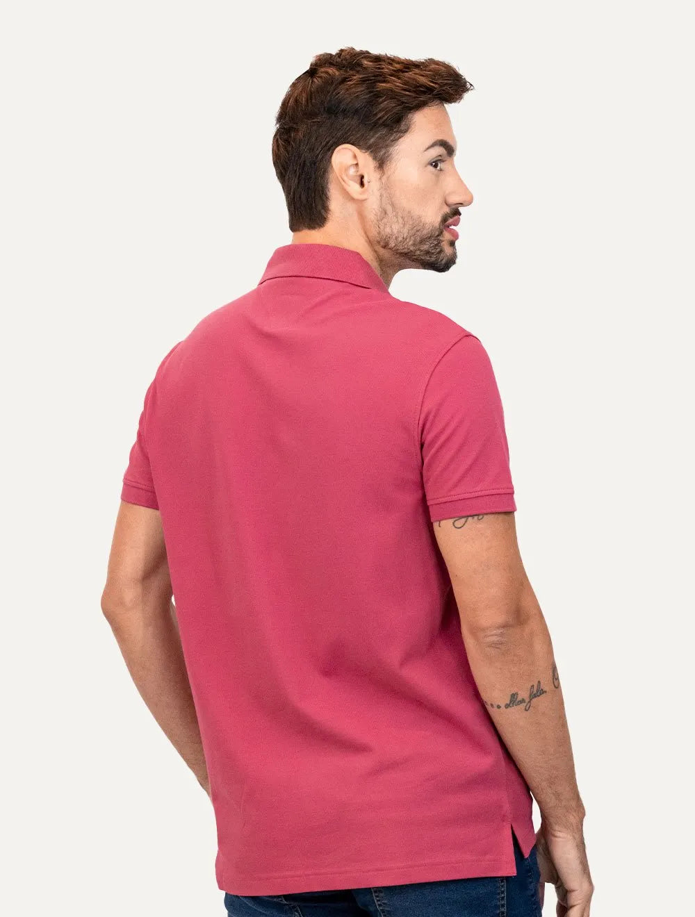 Polo Tommy Hilfiger Masculina Regular Piquet 1985 Rosa Escuro