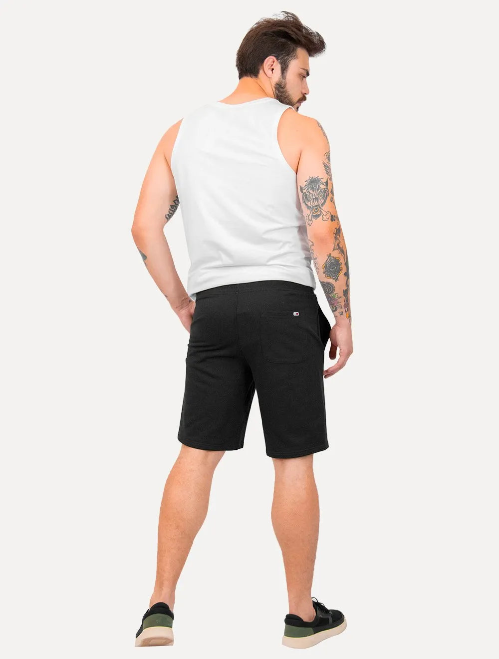 Bermuda Tommy Jeans Masculina Moletom Modern Beach Signature Preta