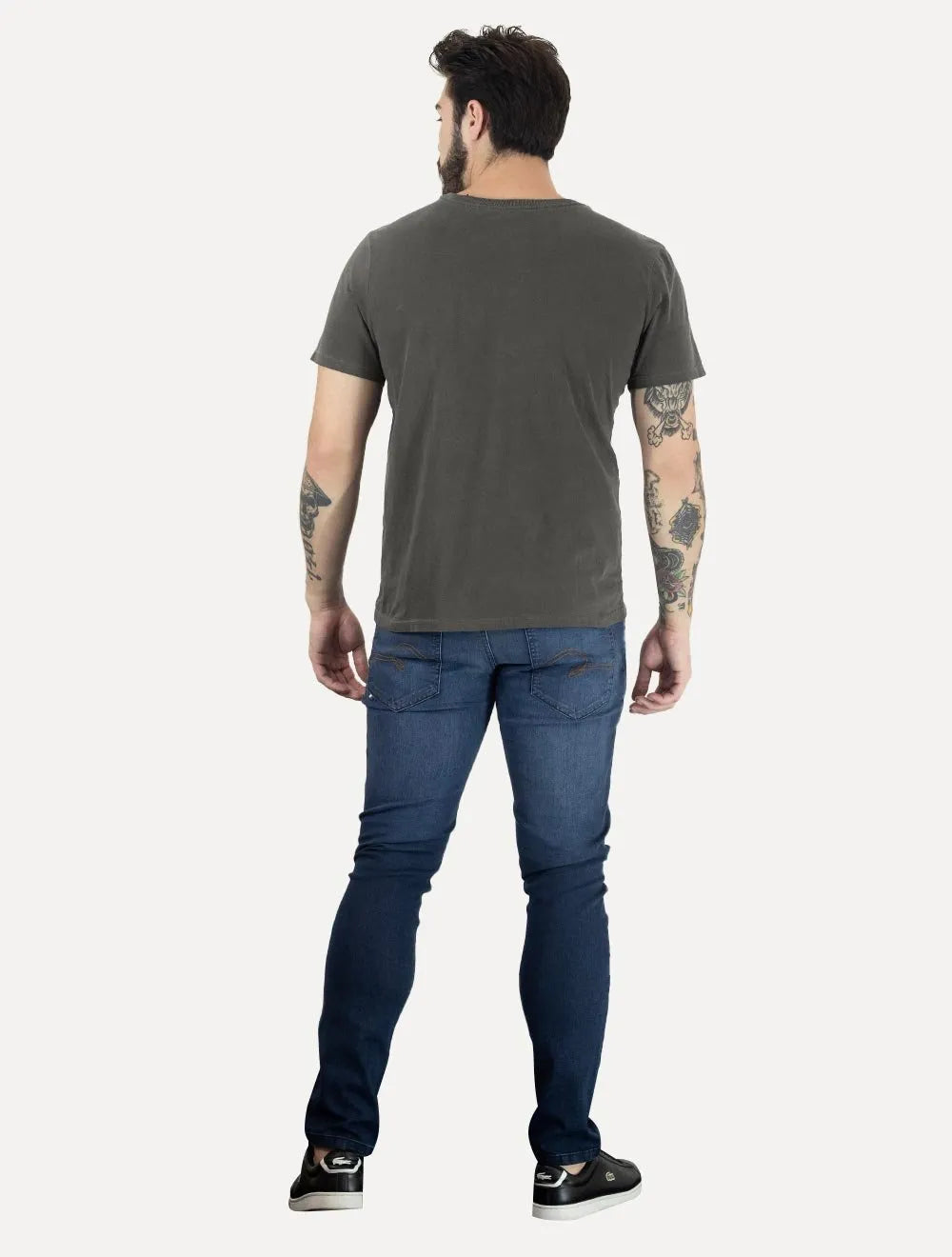 Camiseta Ellus Masculina Cotton Fine Grunge Gothic Classic Chumbo Mescla