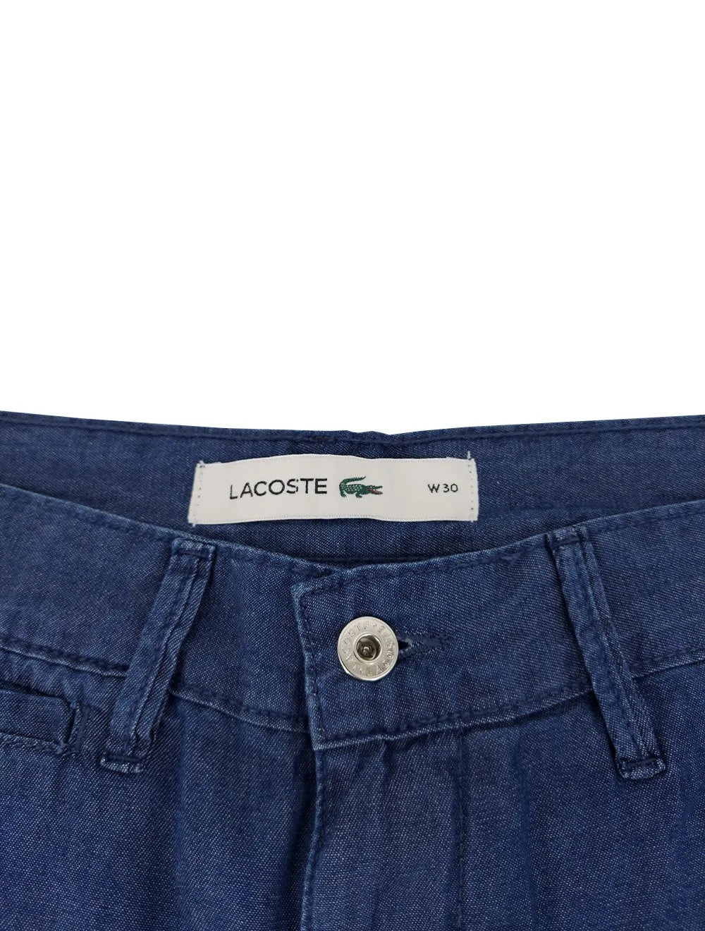 Bermuda Lacoste Masculina Sarja Chino Classic Azul Médio
