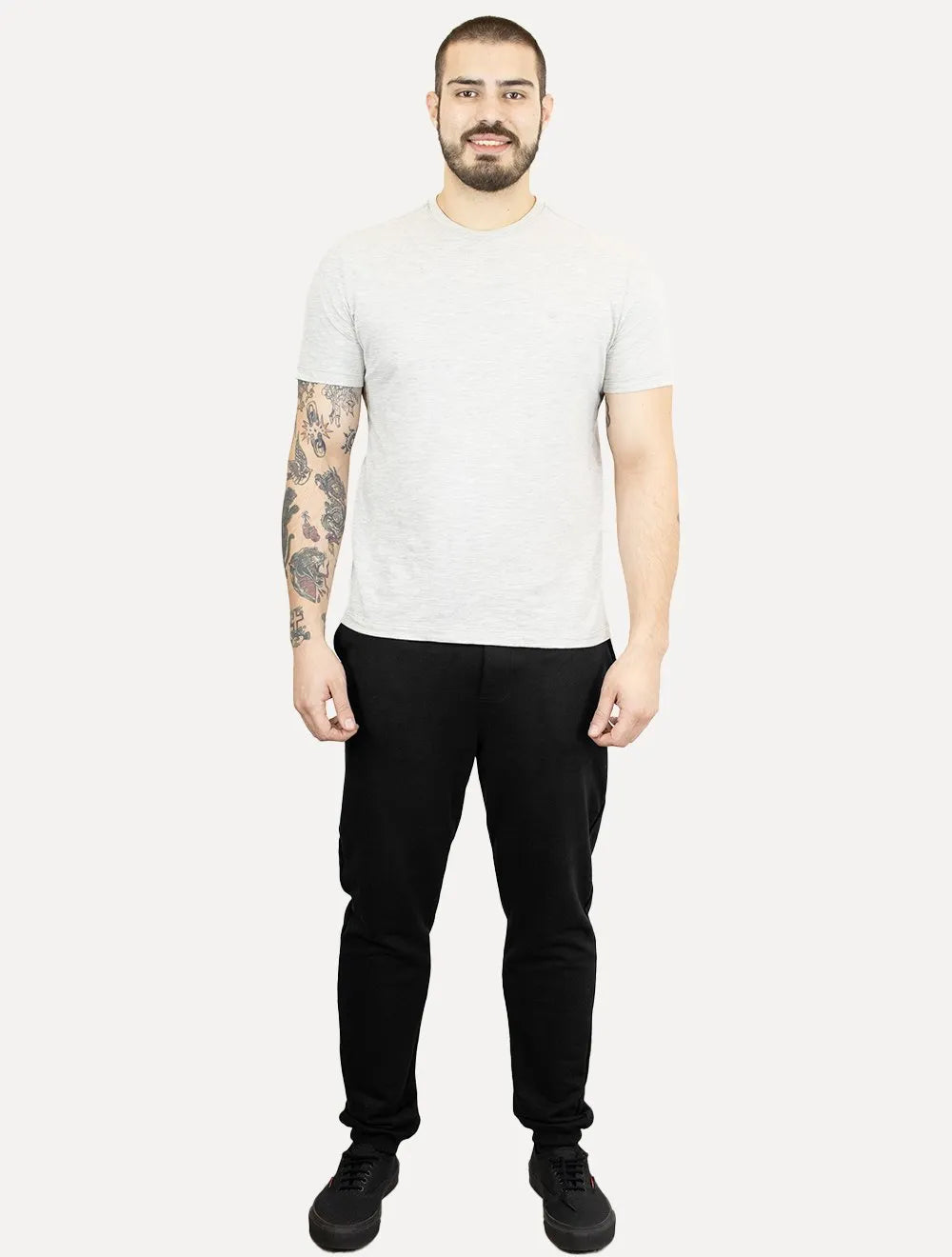 Calça Tommy Jeans Moletom Masculina Side Flag Preta