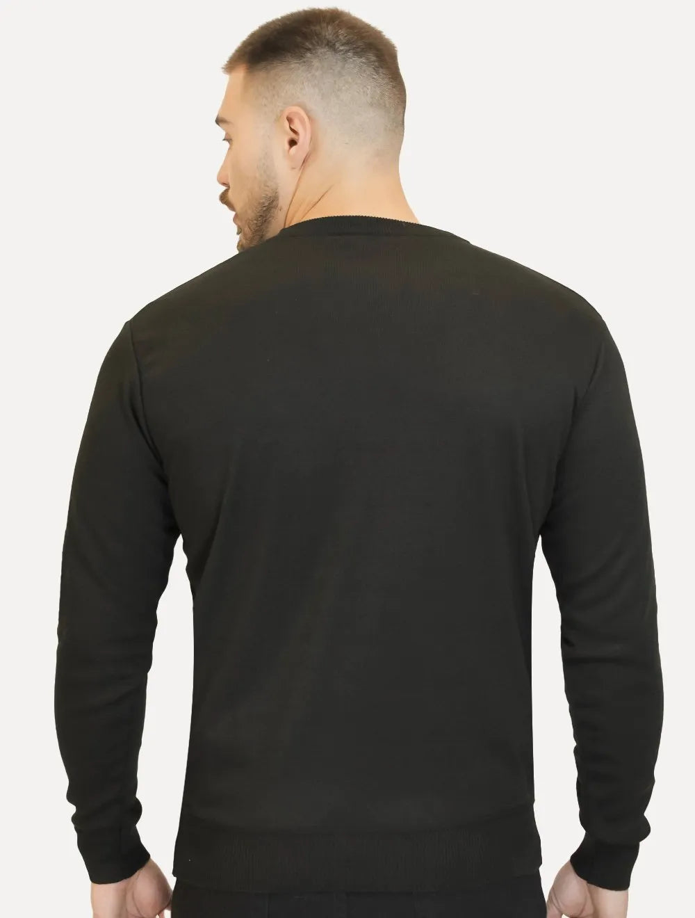 Suéter Dixen Masculino Tricot Crewneck Liso Preto