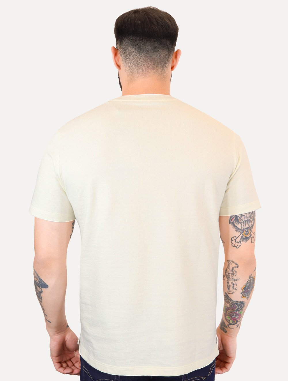Camiseta Aramis Masculina Regular Gola Portuguesa Tricot Off White