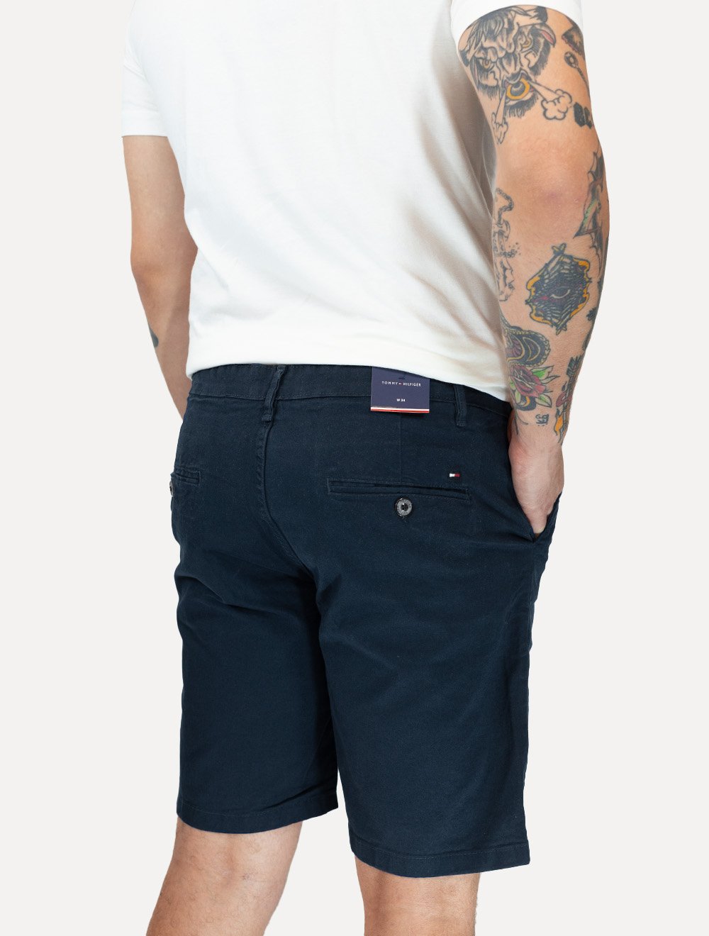 Bermuda Tommy Hilfiger Masculina Sarja Brooklyn 9in Azul Marinho
