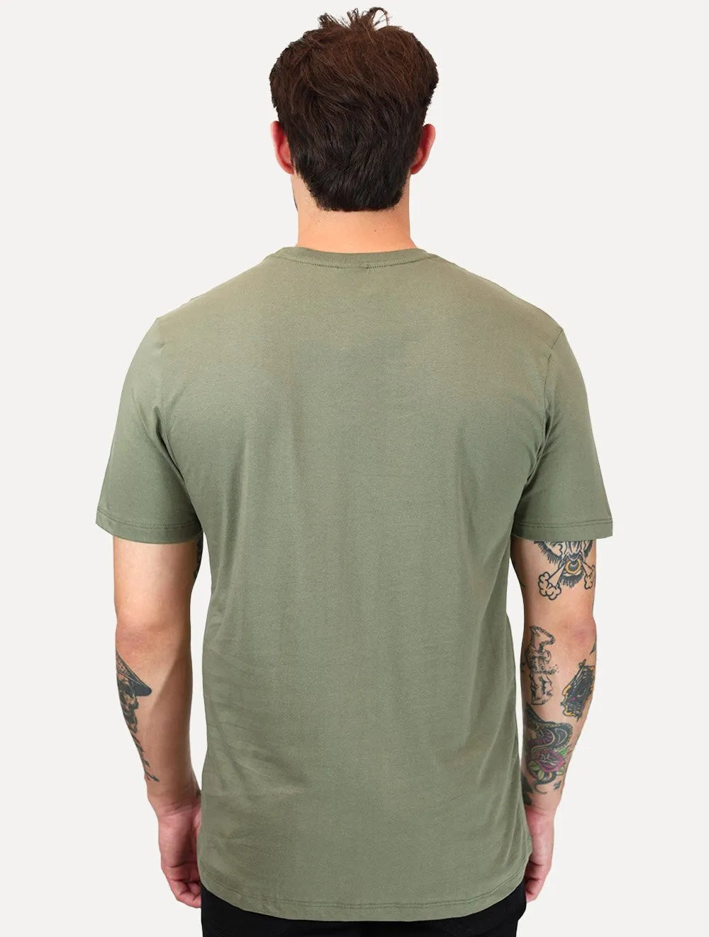 Camiseta Tommy Jeans Masculina Regular Jersey C-Neck Flag Verde Militar