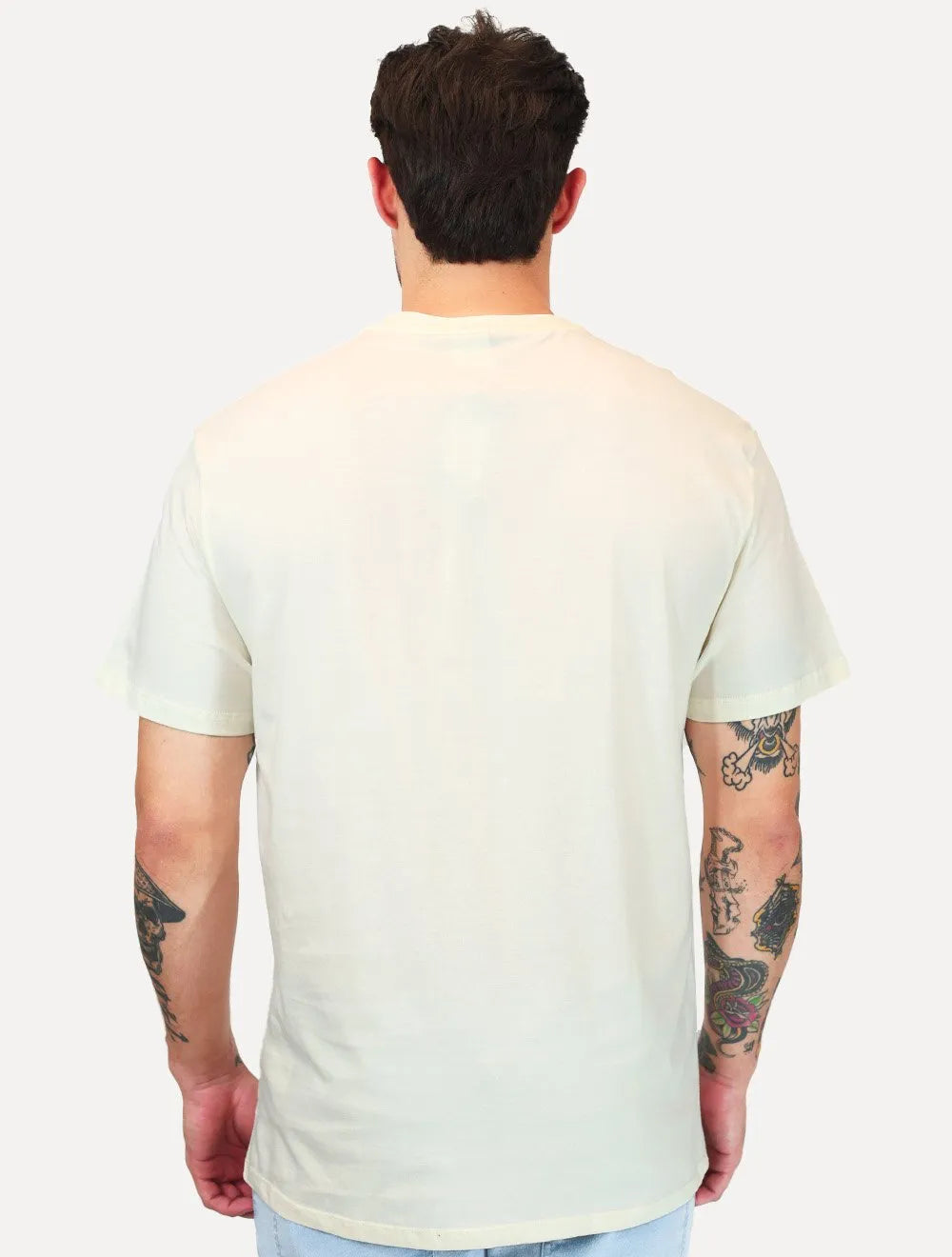 Camiseta Tommy Jeans Masculina Embroidered Signature Center Off-White