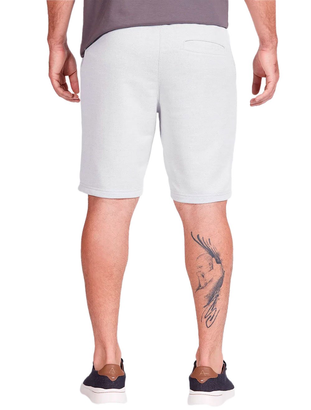 Bermuda Aramis Masculina Moletom Sport Recortes Cinza Claro
