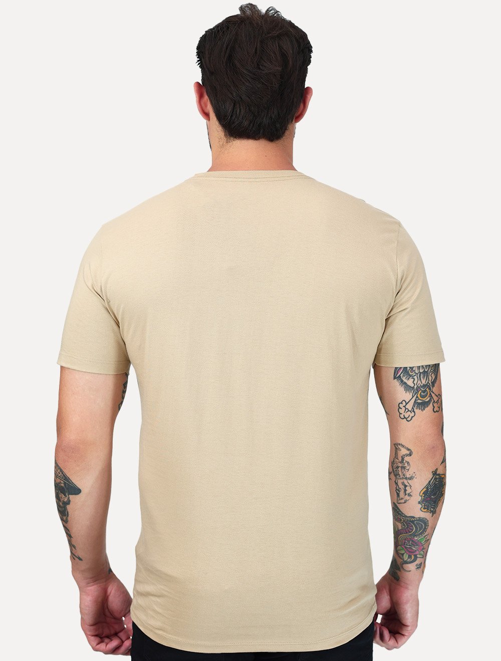 Camiseta Aramis Masculina Basic Lisa Amêndoa