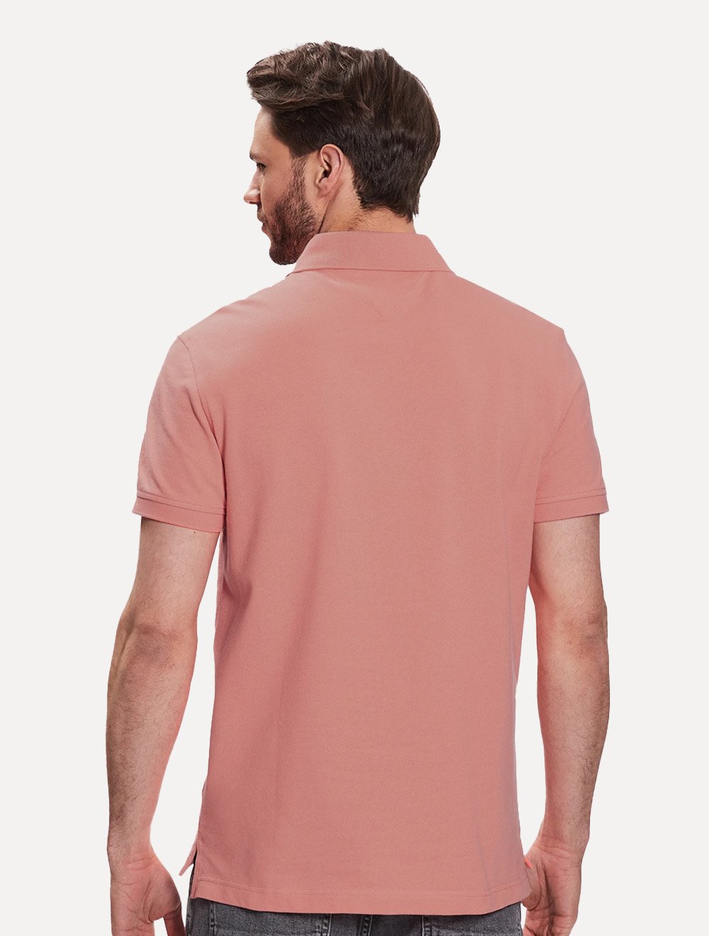 Polo Tommy Hilfiger Masculina Slim Piquet 1985 Rosé