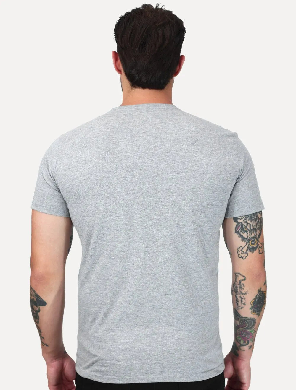 Camiseta Aramis Masculina Basic Lisa Light Logo Cinza Mescla
