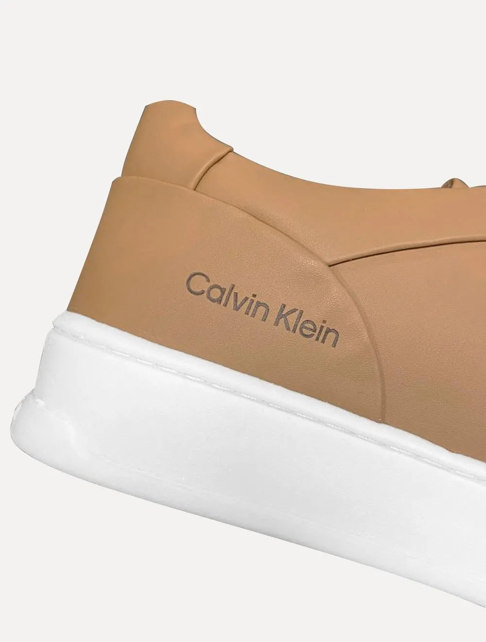 Tênis Calvin Klein Masculino Couro Casual Confort Logo Marrom