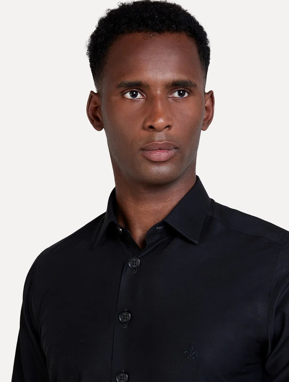 Camisa Dudalina Masculina Milano Tricoline Lisa Preta