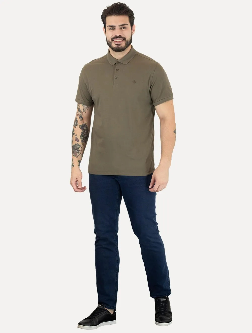 Polo Dudalina Essentials Básica Marrom Claro