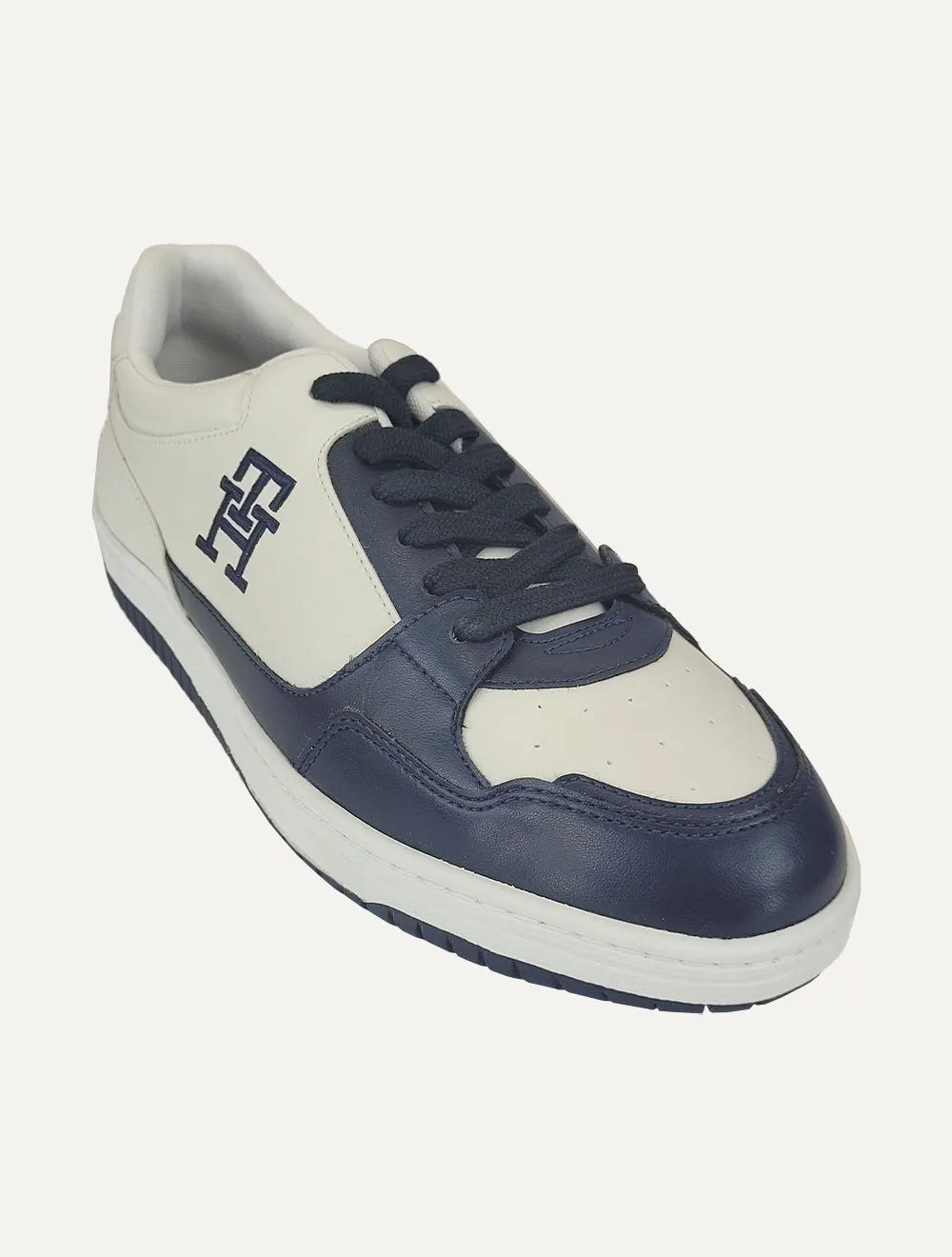 Tênis Tommy Hilfiger Masculino Couro Basket 2C Mix Suede Azul Marinho