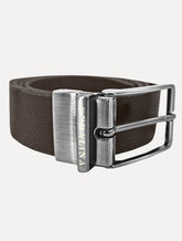 Cinto Dudalina Masculino Couro Dupla Face Grain Marrom Café