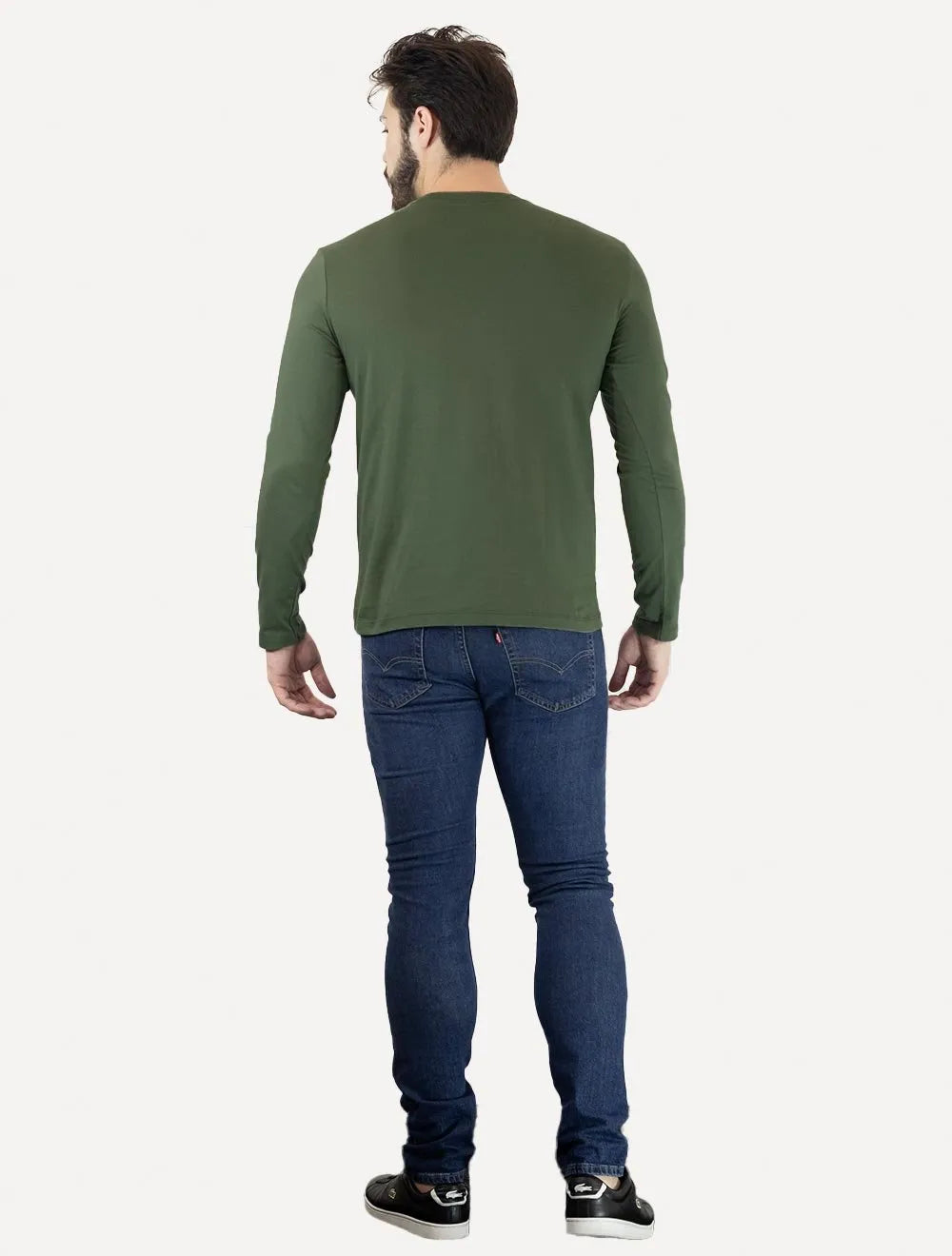 Camiseta Colcci Masculina Manga Longa Logo Verde Escuro