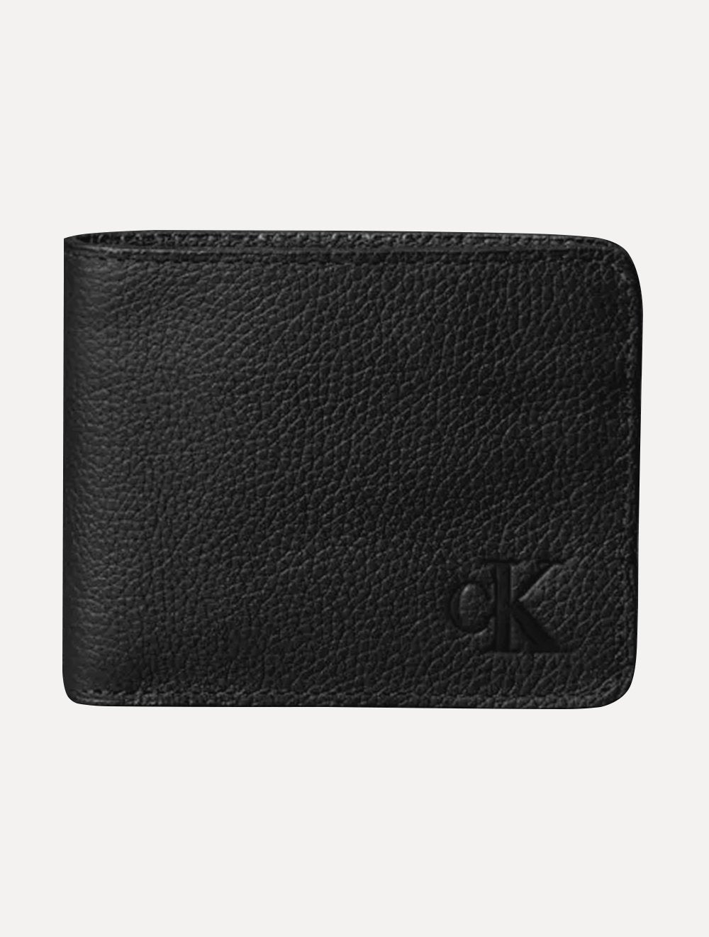 Carteira Calvin Klein Jeans Couro Média CKJ Floater Queima Preta
