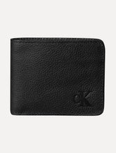 Carteira Calvin Klein Jeans Couro Média CKJ Floater Queima Preta