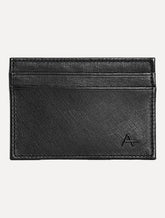 Carteira Aramis Masculina Porta Cartão Couro Flat Saffiano Preta