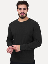 Blusa Aramis Masculina Tricot Gola Careca Preta Mescla