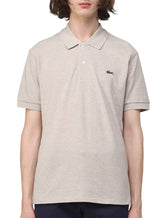 Polo Lacoste Masculina Classic Fit Mescla Areia