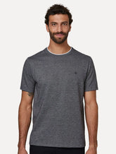 Camiseta Dudalina Masculina Regular Binada Friso Cinza Médio