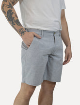 Bermuda Sergio K Masculina Chino Sarja Elastano Cinza Mescla