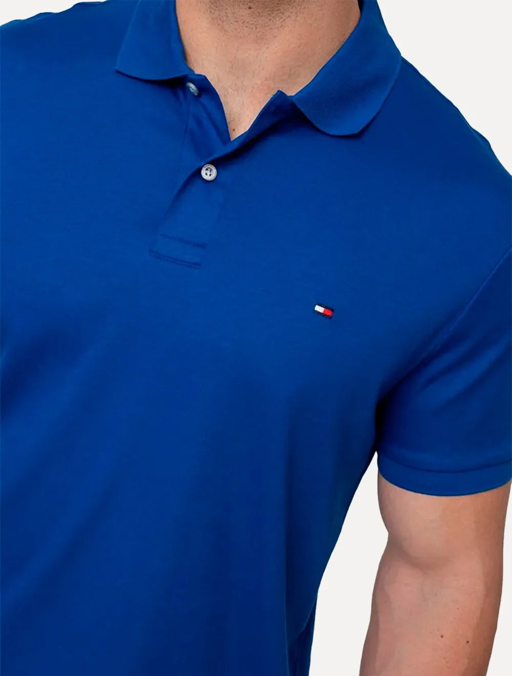 Polo Tommy Hilfiger Masculina Malha Liquid Cotton Seasonal Azul Royal
