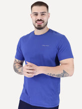 Camiseta Tommy Jeans Masculina Slim Linear Chest Azul Royal