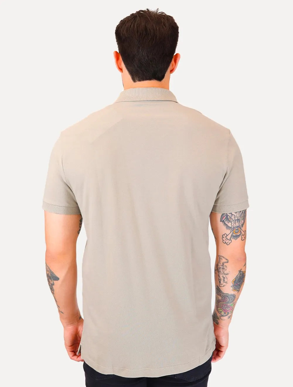 Polo Aramis Masculina Piquet Ziper All Straw Palha