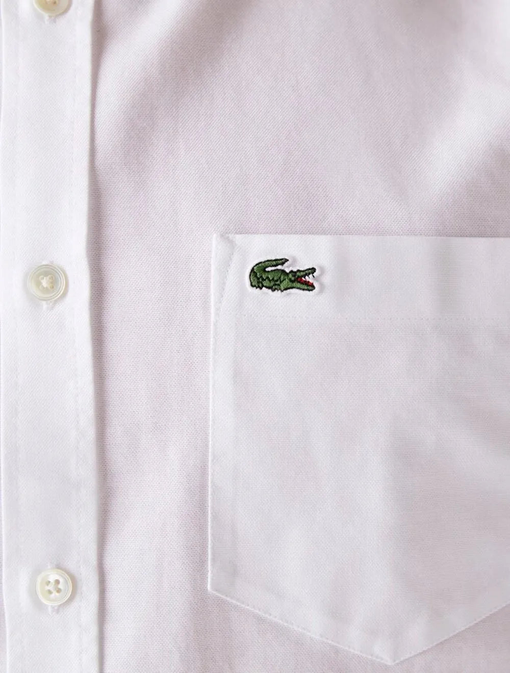 Camisa Lacoste Masculina Regular Fit Oxford Classic Branca