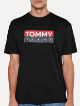 Camiseta Tommy Jeans Masculina Regular Entire Logo Preto