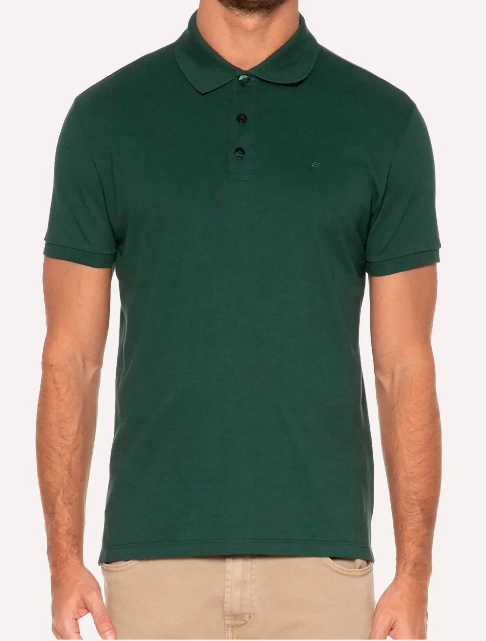 Polo Ellus Masculina Piquet Classic Easa Melange Verde Escuro