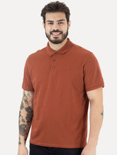 Polo Ellus Masculina Piquet Classic Easa Terracota