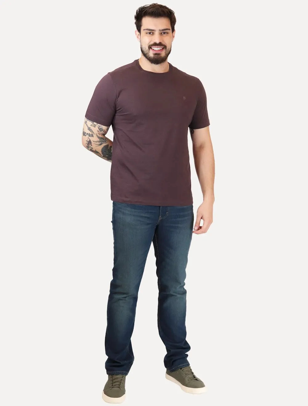 Camiseta Individual Masculina Comfort Logo Roxo