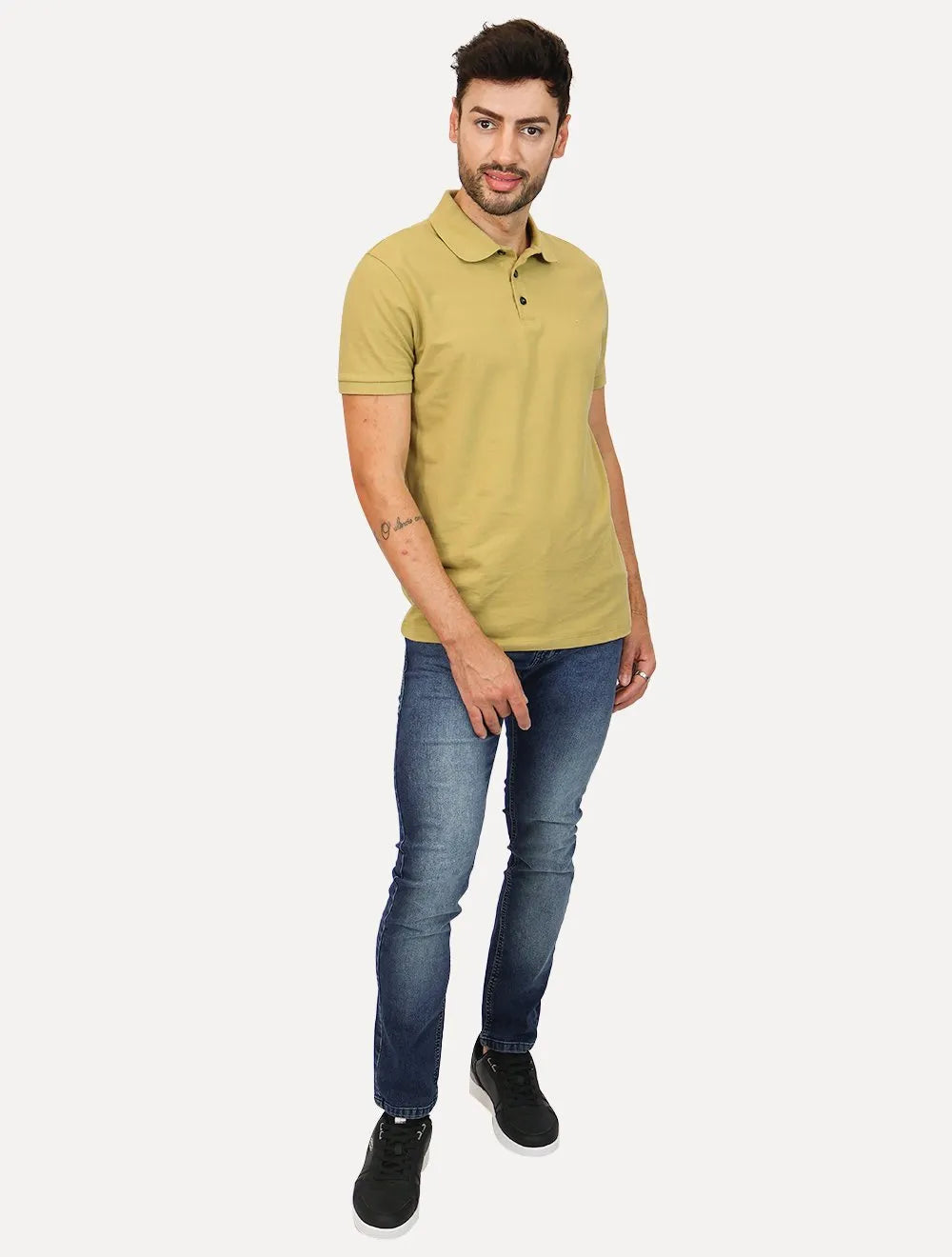 Polo Ellus Masculina Piquet Classic Easa Mostarda