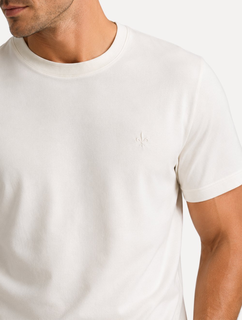 Camiseta Dudalina Masculina Cotton Flex Off White