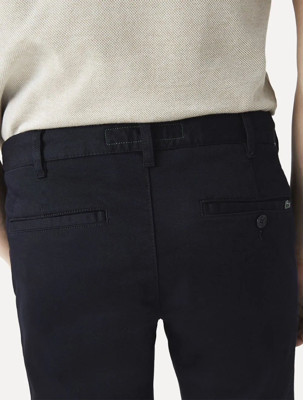 Calça Lacoste Masculina Sarja Chino Slim Fit New Classic Azul Marinho