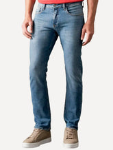 Calça Calvin Klein Jeans Masculina Slim 5 Pockets Azul Médio