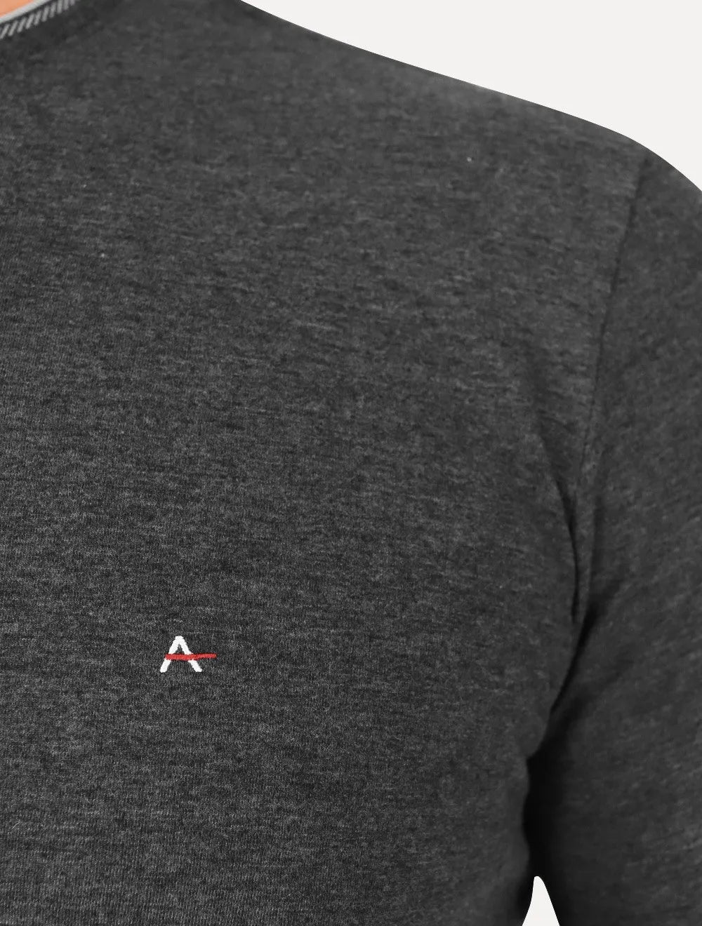 Camiseta Aramis Masculina Grey Friso Gola Grafite Mescla