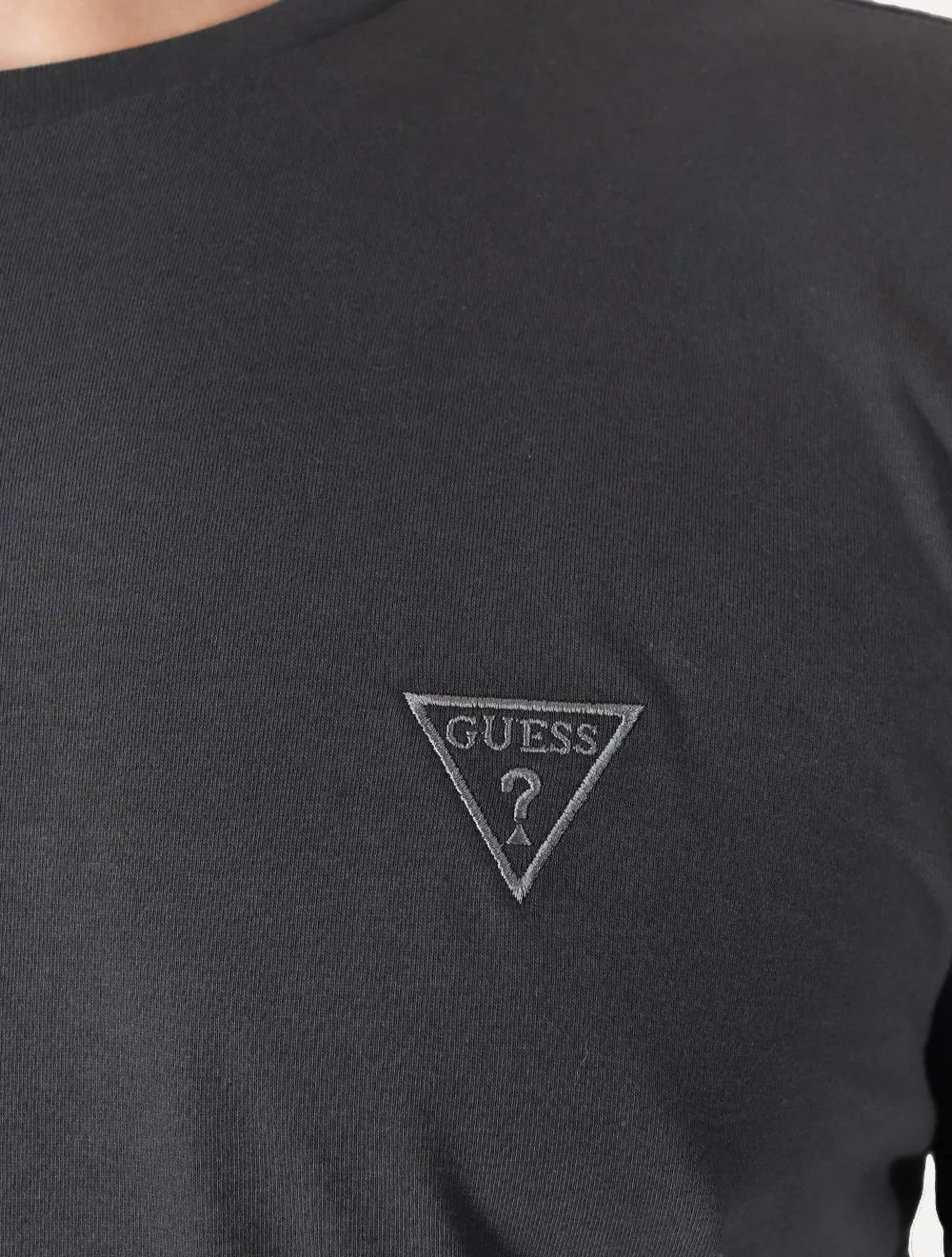 Camiseta Guess Masculina Bordado Peito Chumbo