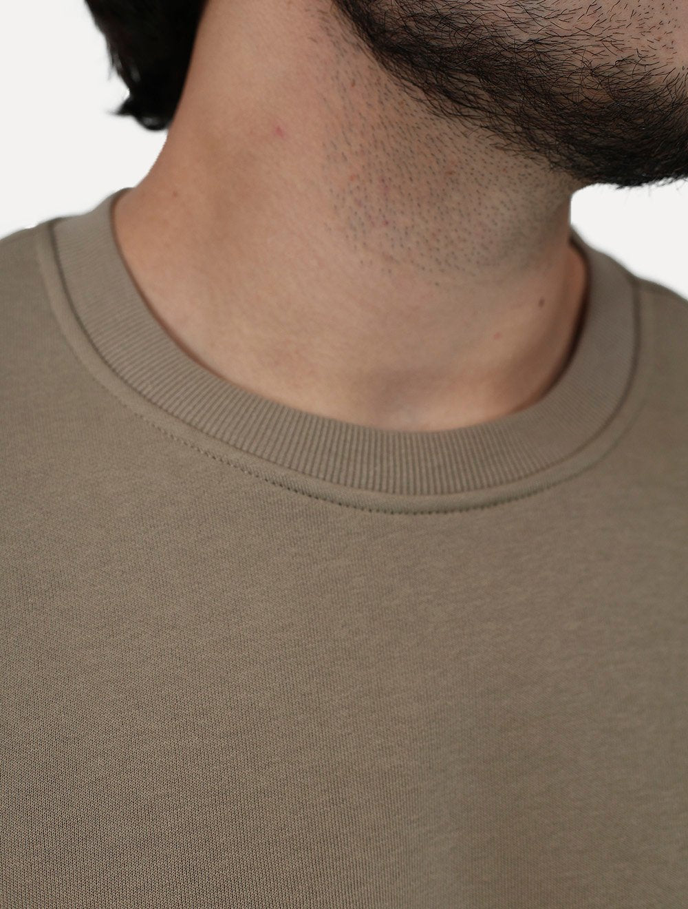 Suéter Calvin Klein Jeans Masculina Rubber CK Frontal Cáqui Médio