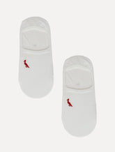 Meia Reserva Masculina Invisível Pica-Pau Bordado Branca Kit 2 Pares