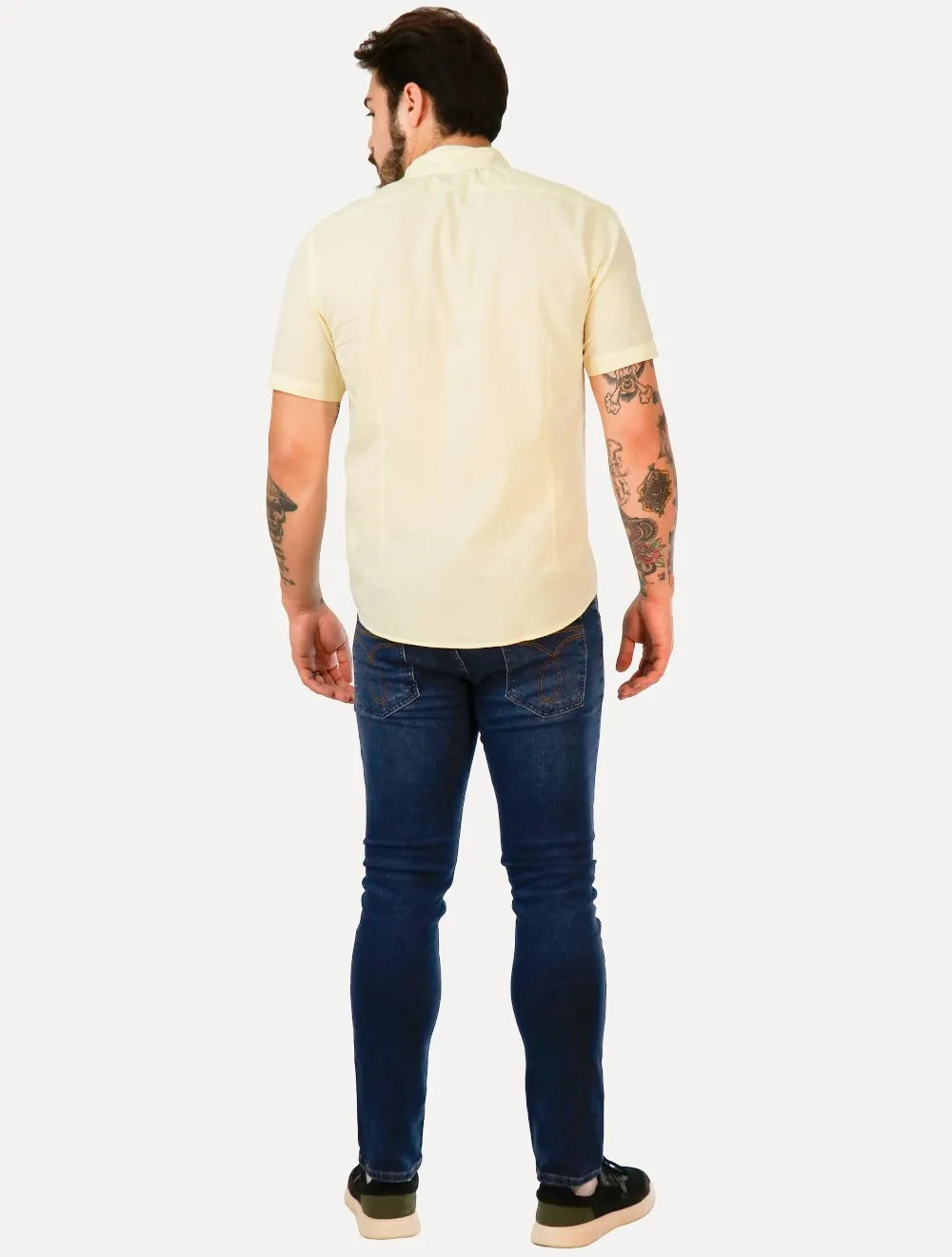Camisa Aramis Masculina Manga Curta Slim Algodão Willis Amarela