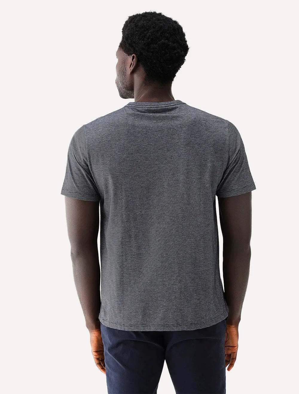 Camiseta Dudalina Masculina Micro Listras Preta