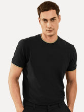 Camiseta K&J Black Masculina Premium Piquet Slim Brown Gola Sport Preta